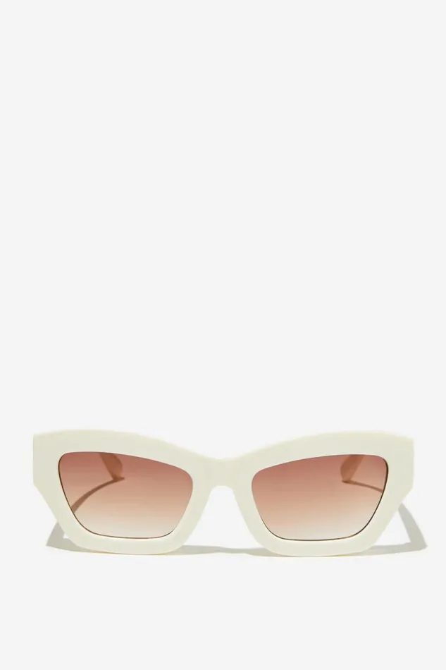 Cotton On Sunglasses Ciara Cat Eye Sunglasses Ecru 8211 Women