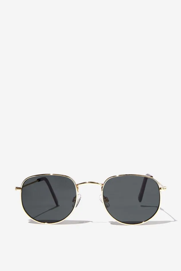 Cotton On Sunglasses Maria Metal Sunglasses Golddark Green 8211 Women