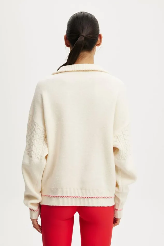 Cotton On SweatsandHoodies Active Knitted Graphic Half Zip Longlseeve Coconut Milk 8211 Women Cotton On SweatsandHoodies Active Knitted Graphic Half Zip Longlseeve Coconut Milk 8211 Women