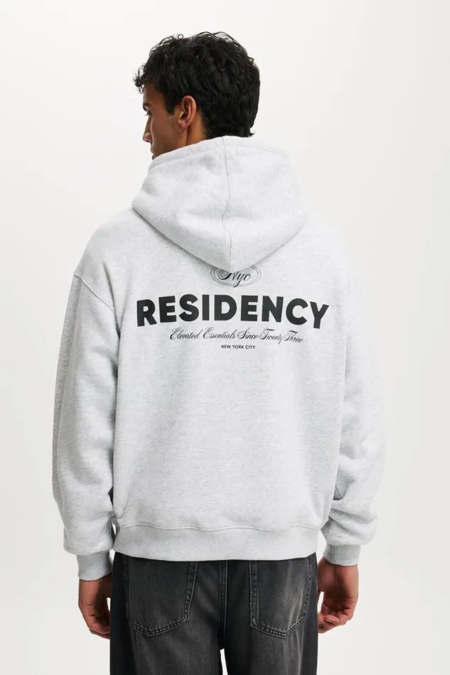 Cotton On Sweats and Hoodies Box Fit Graphic Hoodie Grey Marle Residency Nyc 8211 Men Cotton On Sweats and Hoodies Box Fit Graphic Hoodie Grey Marle Residency Nyc 8211 Men