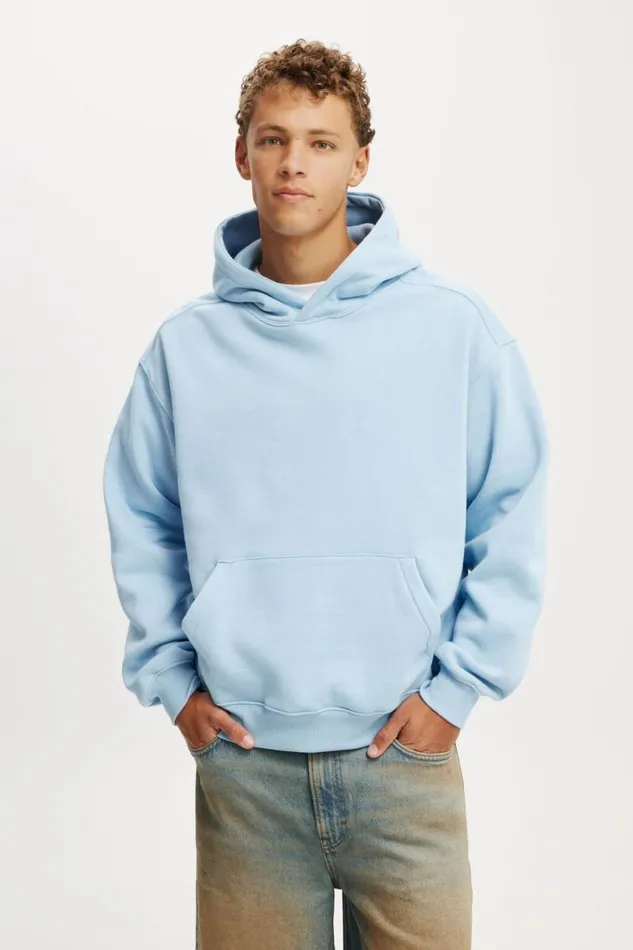 Cotton On Sweats and Hoodies Box Fit Hoodie Pearl Blue 8211 Men