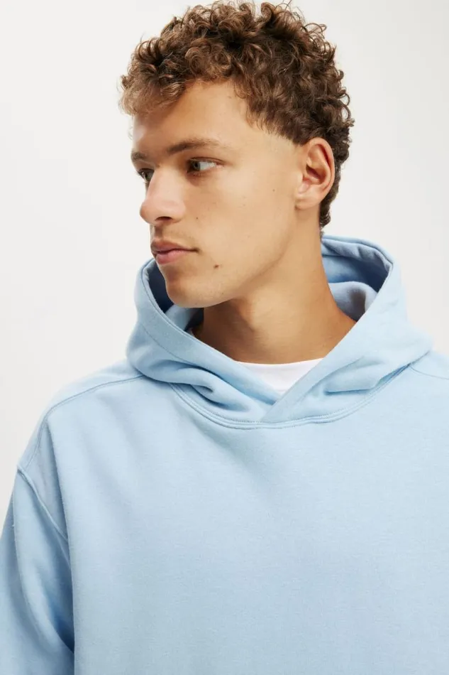 Cotton On Sweats and Hoodies Box Fit Hoodie Pearl Blue 8211 Men Cotton On Sweats and Hoodies Box Fit Hoodie Pearl Blue 8211 Men