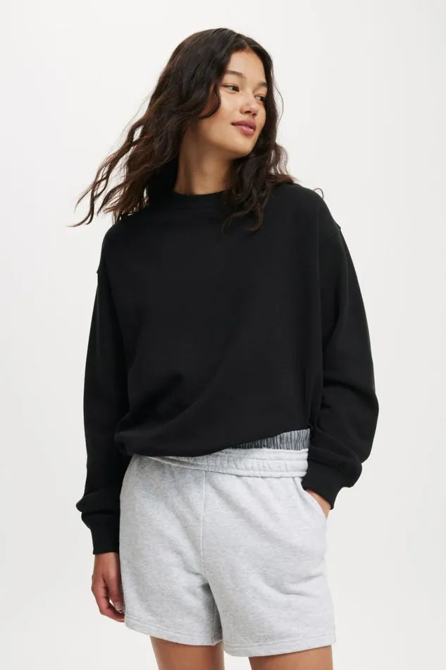 Cotton On SweatsandHoodies Classic Fleece Crew Sweatshirt Black 8211 Women