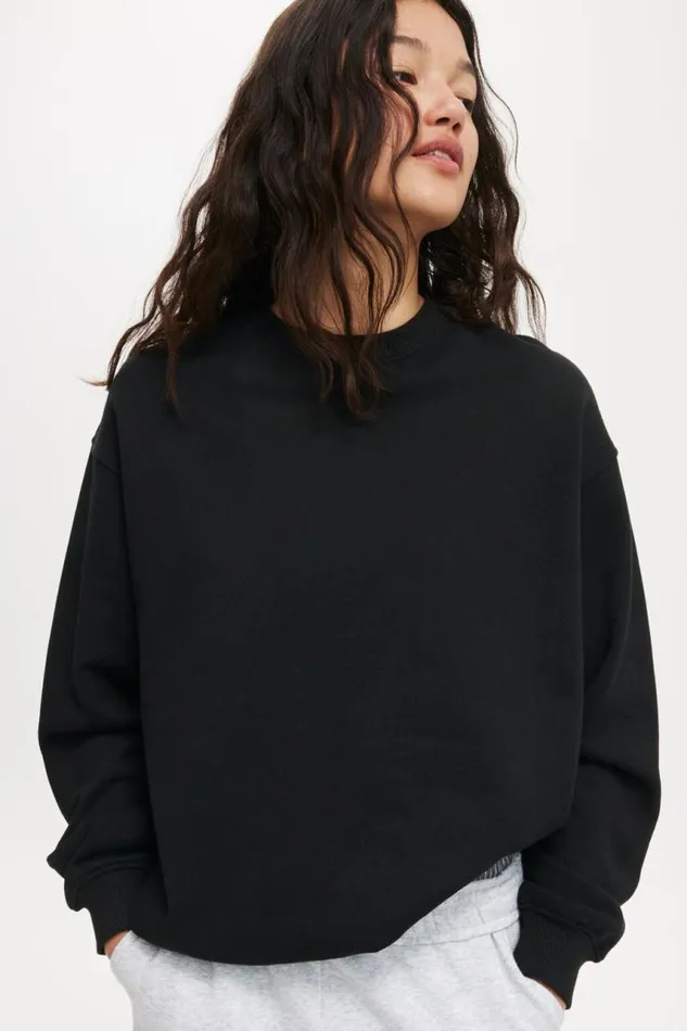 Cotton On SweatsandHoodies Classic Fleece Crew Sweatshirt Black 8211 Women Cotton On SweatsandHoodies Classic Fleece Crew Sweatshirt Black 8211 Women