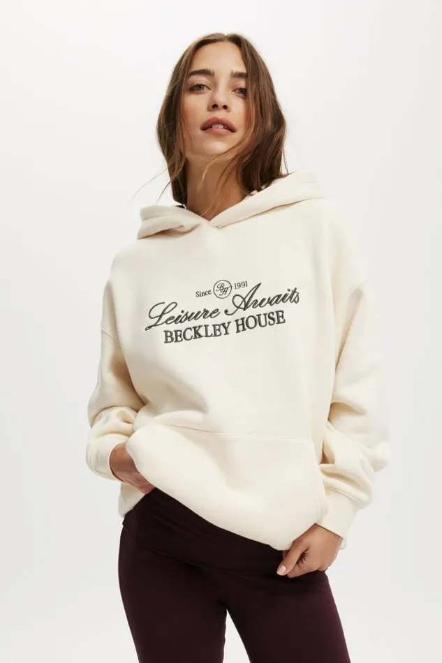 Cotton On SweatsandHoodies Classic Fleece Graphic Hoodie Leisure Awaits Cream 8211 Women Cotton On SweatsandHoodies Classic Fleece Graphic Hoodie Leisure Awaits Cream 8211 Women