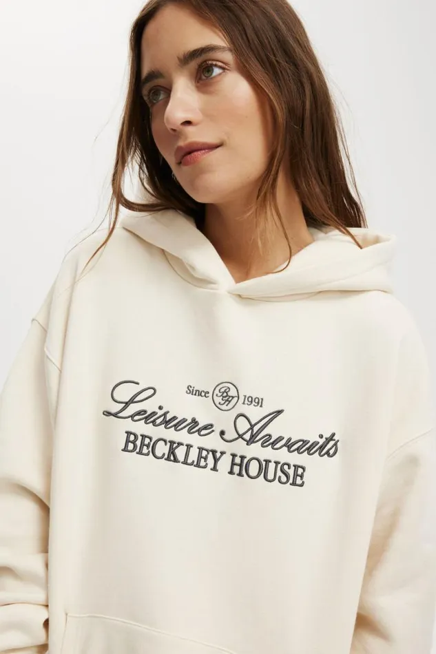 Cotton On SweatsandHoodies Classic Fleece Graphic Hoodie Leisure Awaits Cream 8211 Women Cotton On SweatsandHoodies Classic Fleece Graphic Hoodie Leisure Awaits Cream 8211 Women