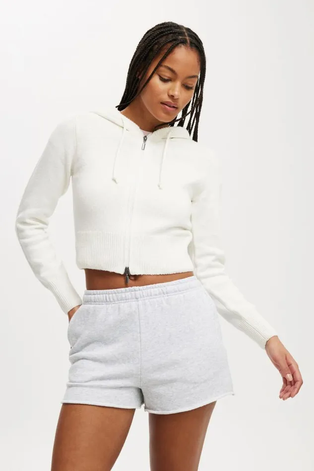 Cotton On SweatsandHoodies Classic Fleece Mini Short Soft Grey Marle 8211 Women