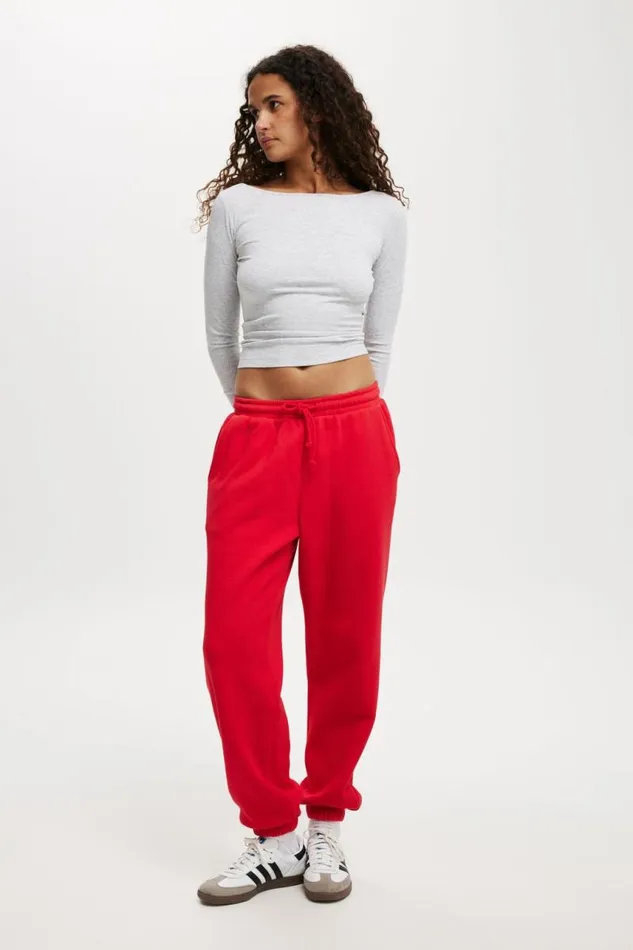 Cotton On SweatsandHoodies Classic Fleece Sweatpant Scarlet Red 8211 Women