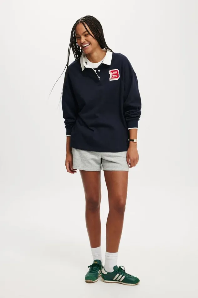 Cotton On SweatsandHoodies Oversized Long Sleeve Polo Beckley B Total Eclipse 8211 Women