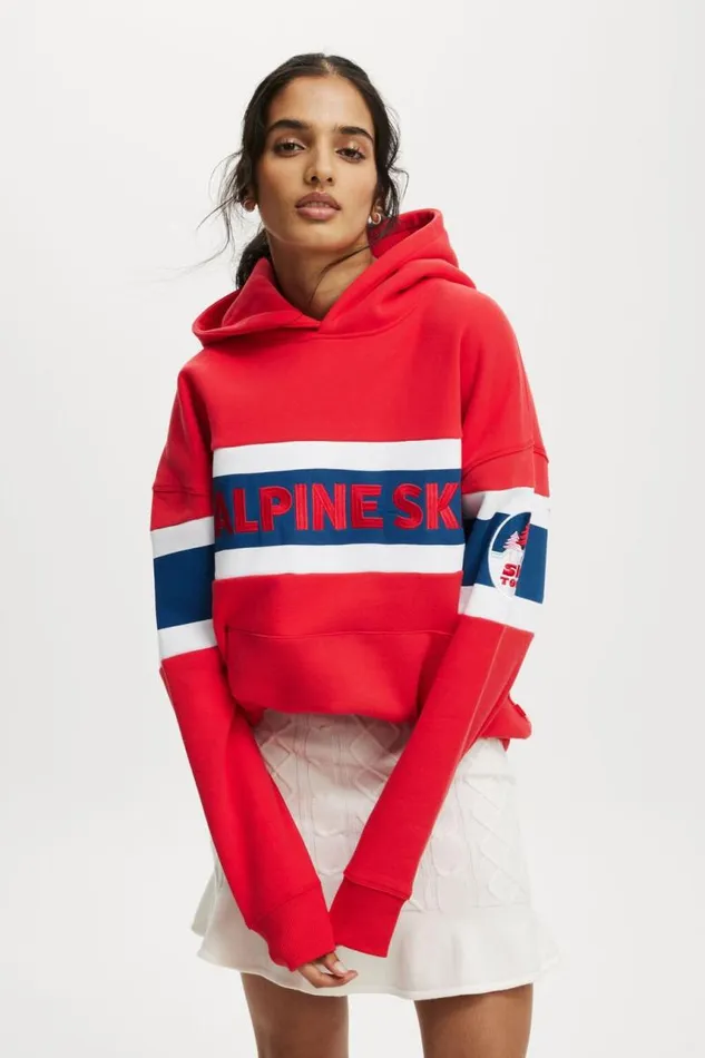 Cotton On SweatsandHoodies Plush Premium Graphic Hoodie Raspberryalpine Ski 8211 Women