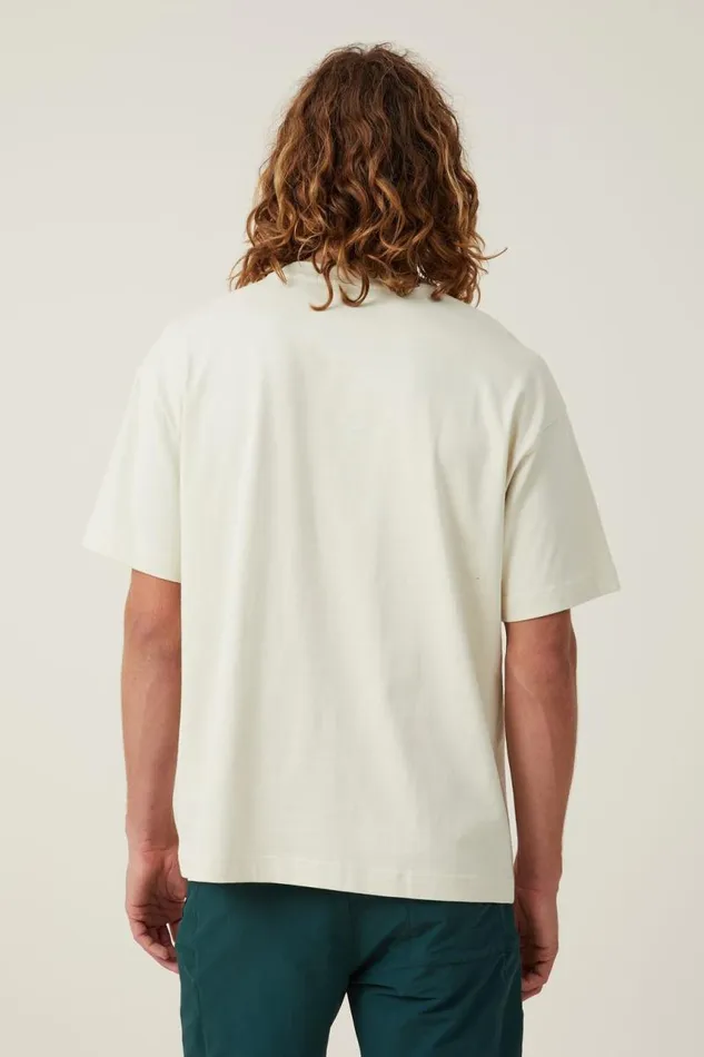 Cotton On Tees and Tanks Box Fit Graphic TShirt Ecruwilderness Awaits 8211 Men Cotton On Tees and Tanks Box Fit Graphic TShirt Ecruwilderness Awaits 8211 Men