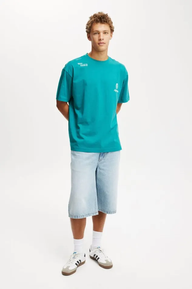 Cotton On Tees and Tanks Box Fit Graphic TShirt Teal Pophigh Spirits 8211 Men Cotton On Tees and Tanks Box Fit Graphic TShirt Teal Pophigh Spirits 8211 Men