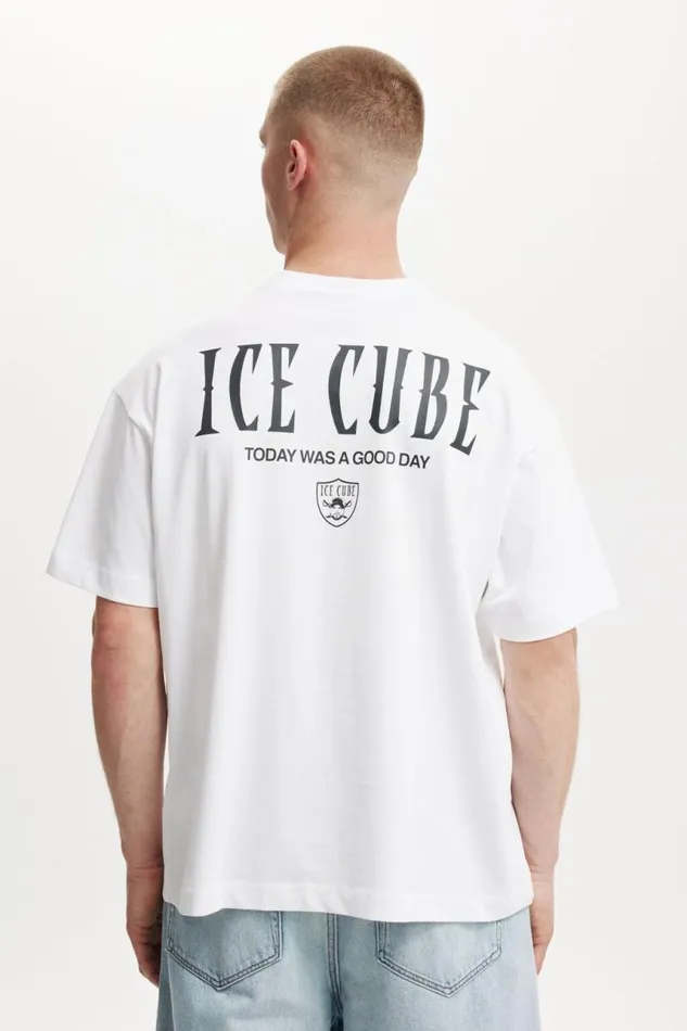 Cotton On Tees and Tanks Box Fit Premium Music TShirt Lcn Mt White Ice Cube 8211 Shield Logo 8211 Men Cotton On Tees and Tanks Box Fit Premium Music TShirt Lcn Mt White Ice Cube 8211 Shield Logo 8211 Men