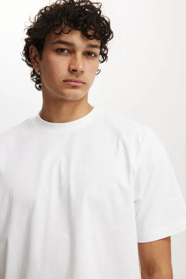 Cotton On Tees and Tanks Cropped Fit TShirt White 8211 Men Cotton On Tees and Tanks Cropped Fit TShirt White 8211 Men