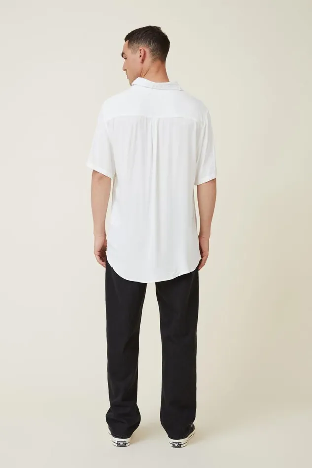 Cotton On Tees and Tanks Cuban Short Sleeve Shirt White 8211 Men Cotton On Tees and Tanks Cuban Short Sleeve Shirt White 8211 Men