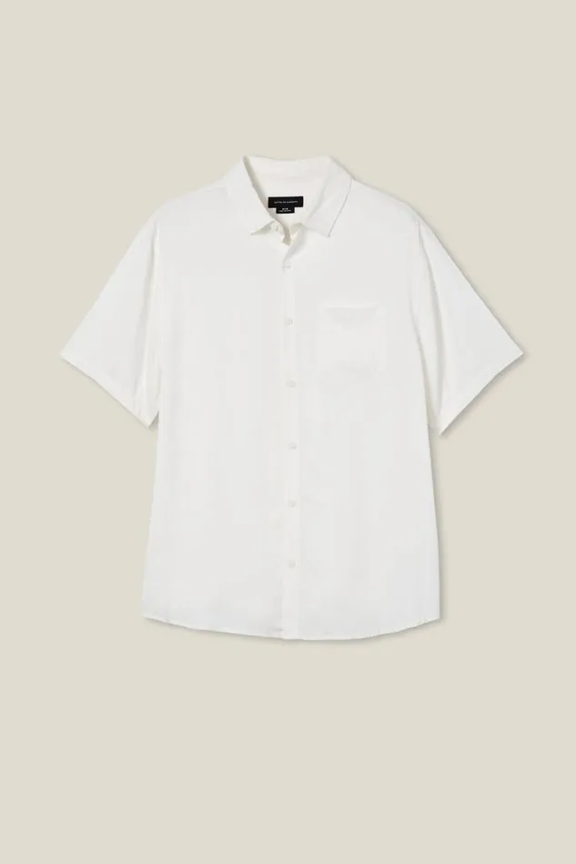 Cotton On Tees and Tanks Cuban Short Sleeve Shirt White 8211 Men Cotton On Tees and Tanks Cuban Short Sleeve Shirt White 8211 Men