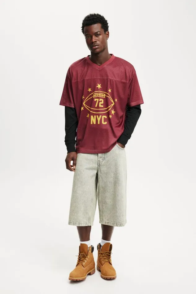 Cotton On Tees and Tanks Football Jersey Burgundynyc Stars 8211 Men Cotton On Tees and Tanks Football Jersey Burgundynyc Stars 8211 Men