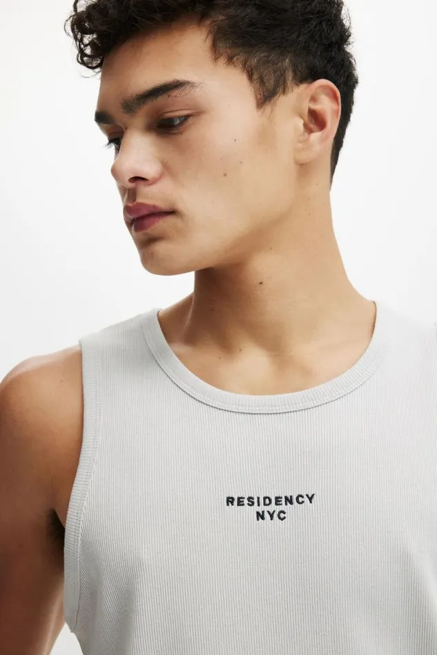 Cotton On Tees and Tanks Graphic Rib Tank Smoke Residency Nyc 8211 Men Cotton On Tees and Tanks Graphic Rib Tank Smoke Residency Nyc 8211 Men