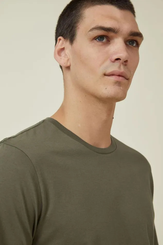 Cotton On Tees and Tanks Organic Longline TShirt Military 8211 Men Cotton On Tees and Tanks Organic Longline TShirt Military 8211 Men
