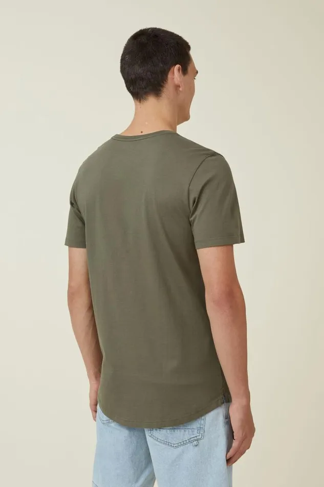 Cotton On Tees and Tanks Organic Longline TShirt Military 8211 Men Cotton On Tees and Tanks Organic Longline TShirt Military 8211 Men