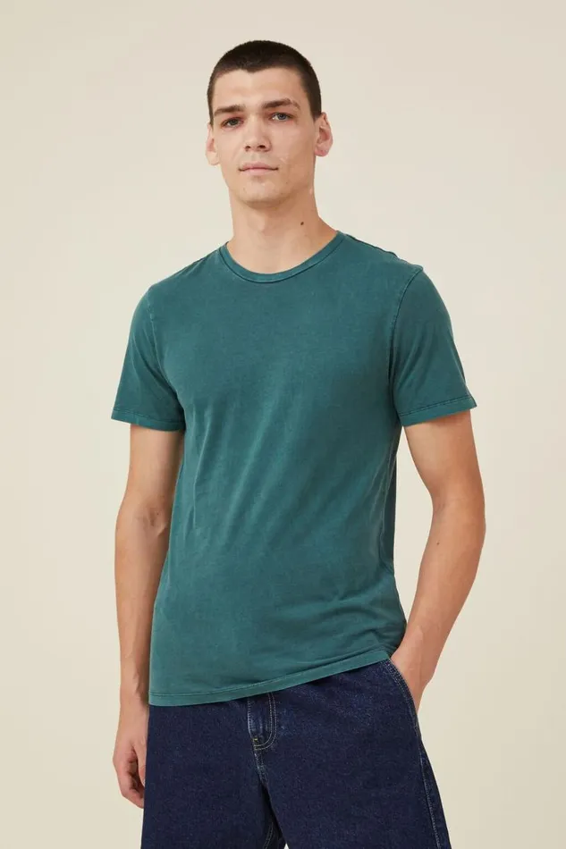 Cotton On Tees and Tanks Organic Regular Fit Crew TShirt Pineneedle Green 8211 Men