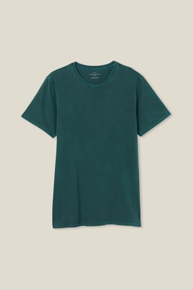 Cotton On Tees and Tanks Organic Regular Fit Crew TShirt Pineneedle Green 8211 Men Cotton On Tees and Tanks Organic Regular Fit Crew TShirt Pineneedle Green 8211 Men