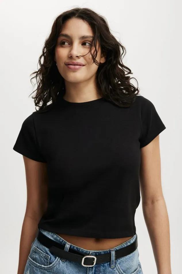 Cotton On Tops 90S Baby Tee Black 8211 Women