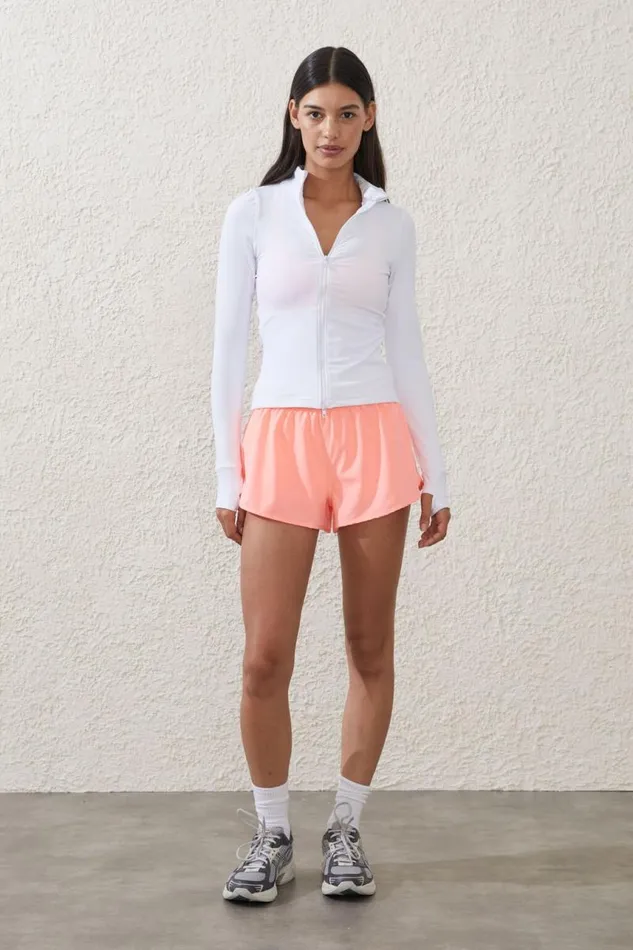 Cotton On Tops Active Core Zip Through Long Sleeve White 8211 Women