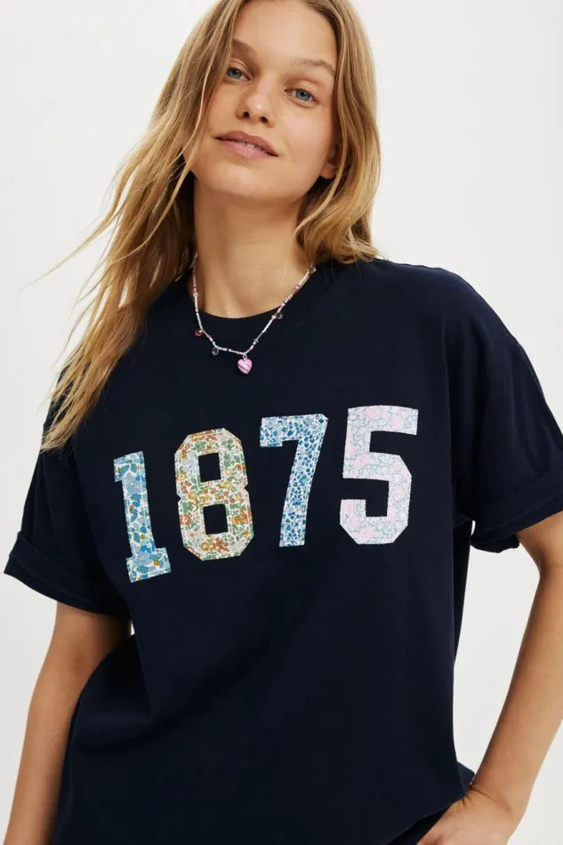 Cotton On Tops Boxy Tee Made With Liberty Fabric GraphicTrims 1875 Total Eclipse 8211 Women Cotton On Tops Boxy Tee Made With Liberty Fabric GraphicTrims 1875 Total Eclipse 8211 Women
