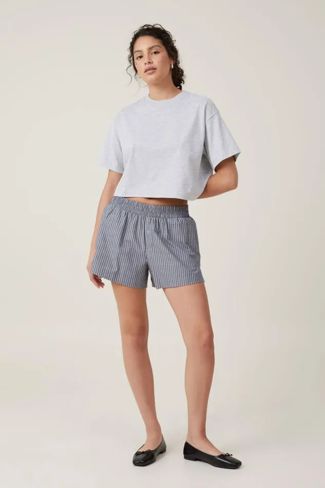 Cotton On Tops Cropped Boxy Tee Grey Marle 8211 Women
