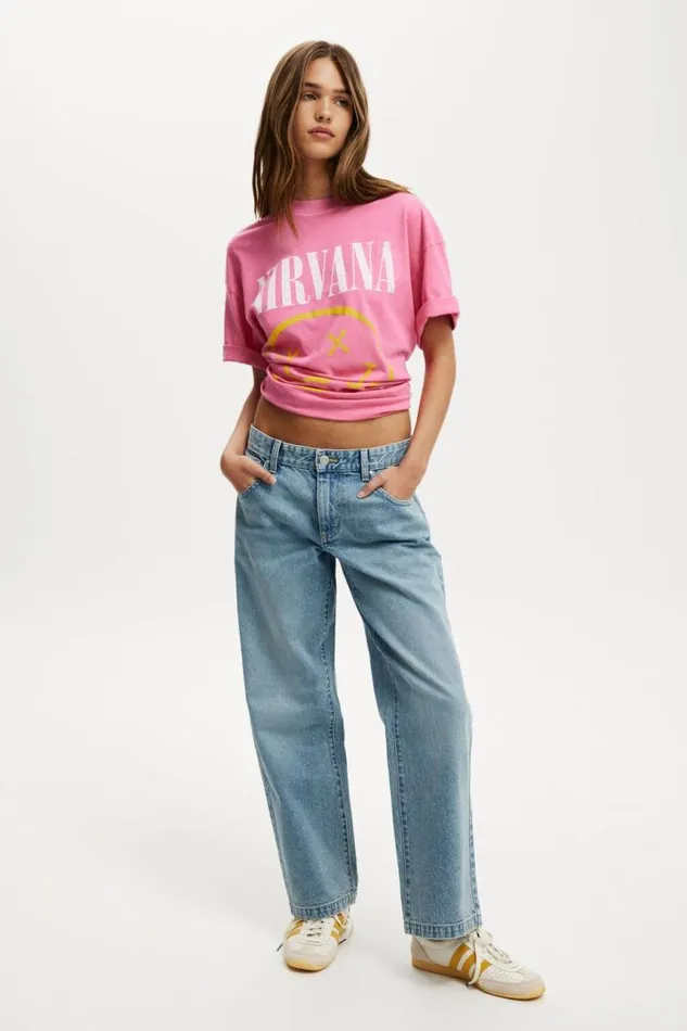 Cotton On Tops The Lcn Music Boxy Graphic Tee Lcn Mt Nirvana Smileycarmine Rose 8211 Women Cotton On Tops The Lcn Music Boxy Graphic Tee Lcn Mt Nirvana Smileycarmine Rose 8211 Women