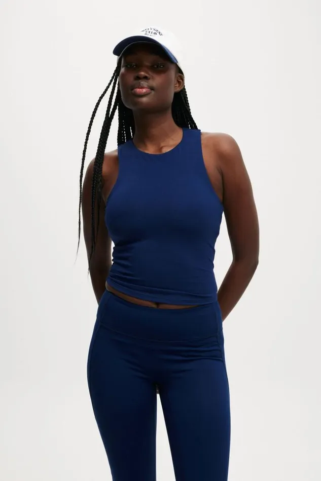 Cotton On Tops Ultra Soft Racer Tank Top Heritage Blue 8211 Women