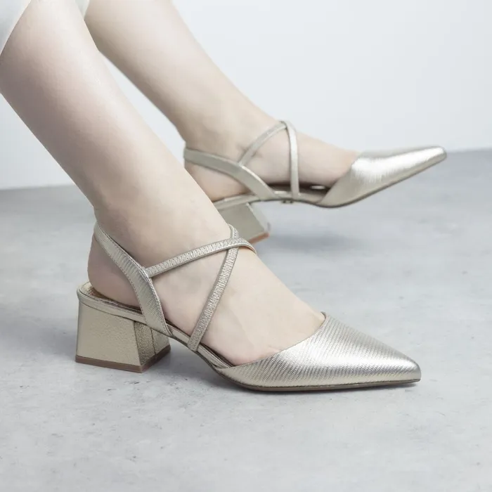 Court Shoes Women Moda In Pelle Caydence Gold Lizard