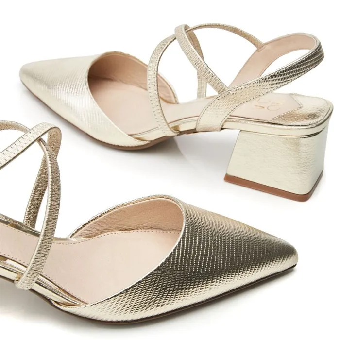Court Shoes Women Moda In Pelle Caydence Gold Lizard