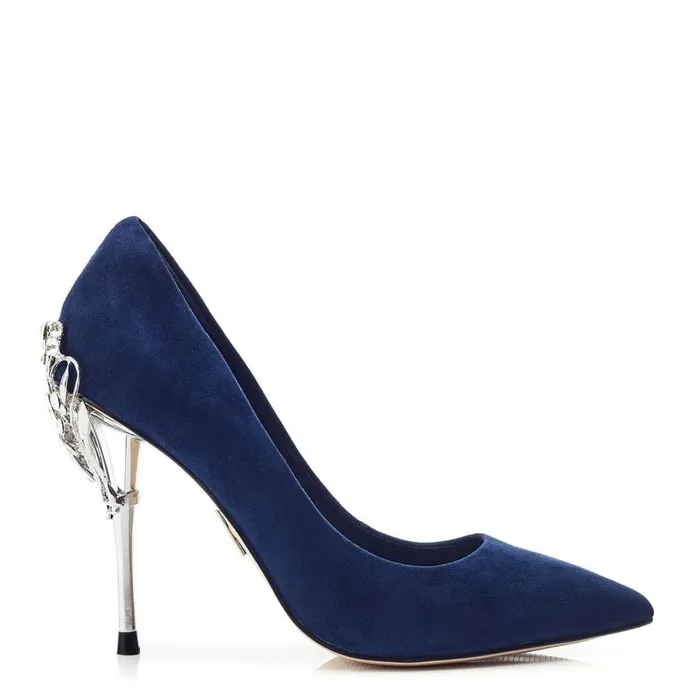 Court Shoes Women Moda In Pelle Illari Navy Suede