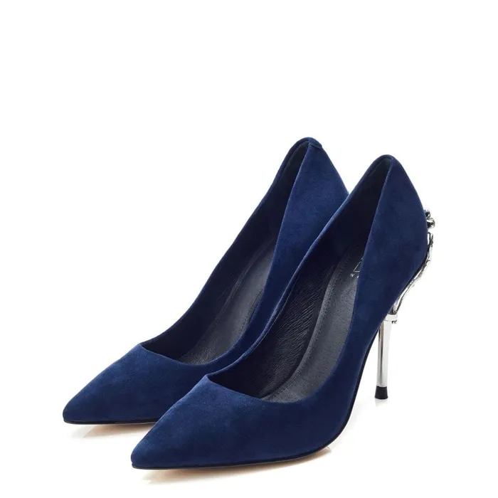 Court Shoes Women Moda In Pelle Illari Navy Suede