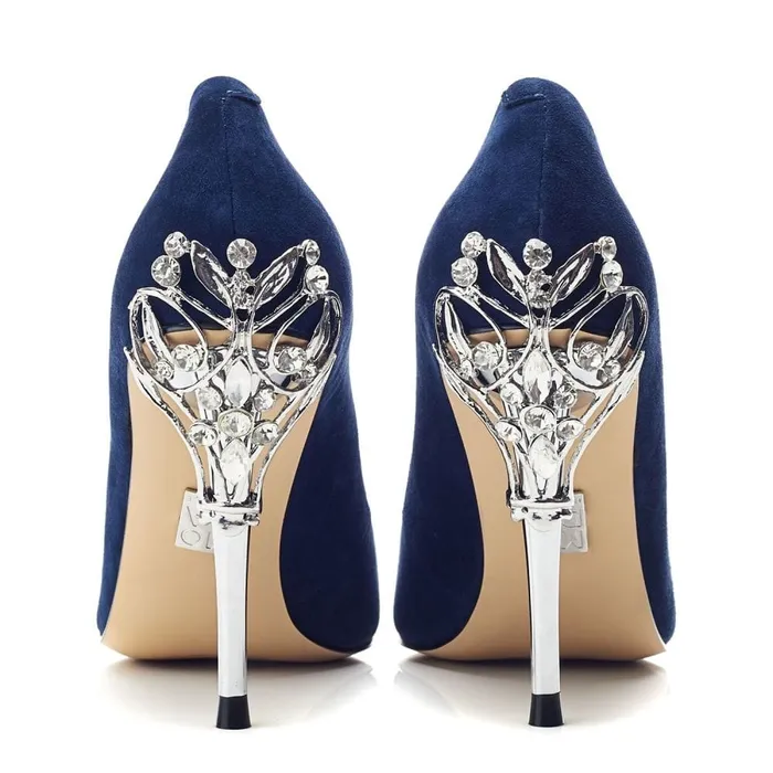 Court Shoes Women Moda In Pelle Illari Navy Suede