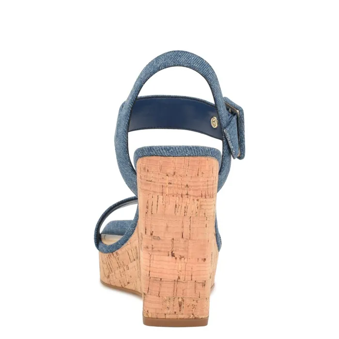 Courts Wedge Sandals Blue Denim Women Nine West Wedges Courts Wedge Sandals Blue Denim Women Nine West Wedges