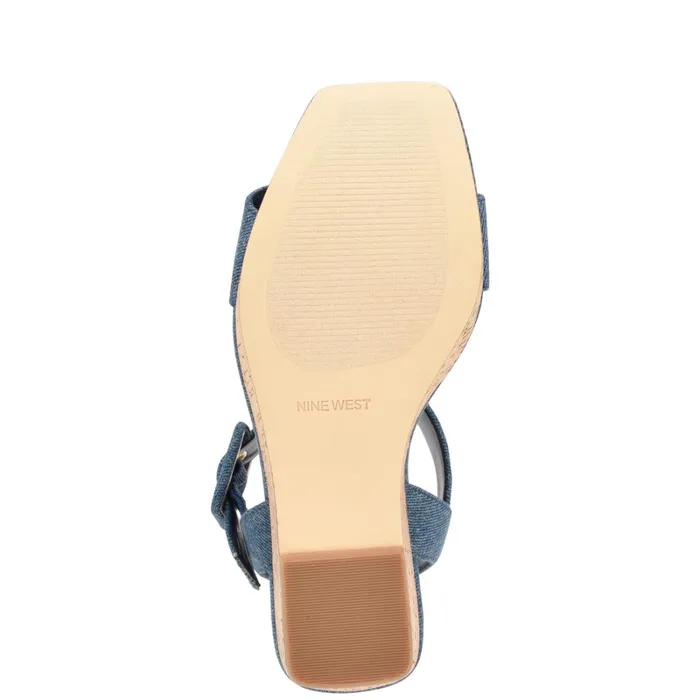Courts Wedge Sandals Blue Denim Women Nine West Wedges Courts Wedge Sandals Blue Denim Women Nine West Wedges