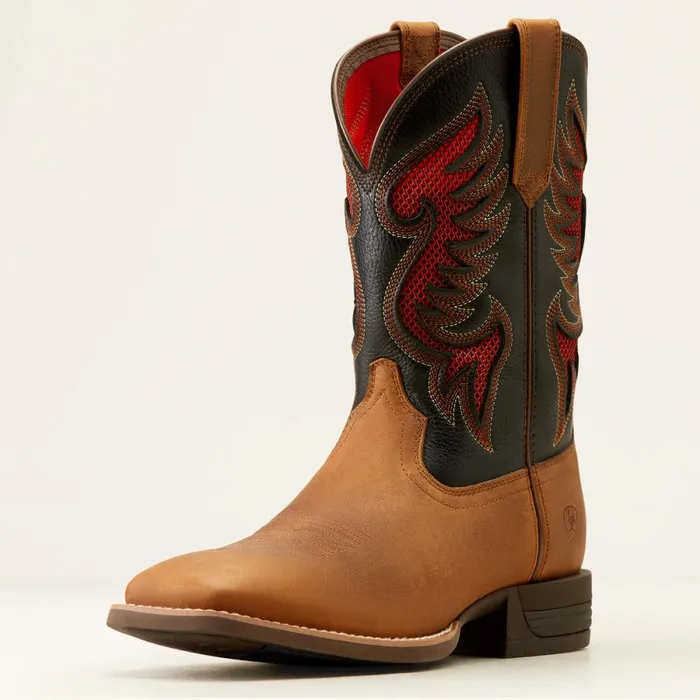 Cowpuncher VentTEK Cowboy Boot Sorrel Crunchblack Deertan Men Ariat Western Boots