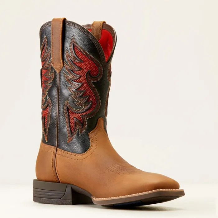 Cowpuncher VentTEK Cowboy Boot Sorrel Crunchblack Deertan Men Ariat Western Boots Cowpuncher VentTEK Cowboy Boot Sorrel Crunchblack Deertan Men Ariat Western Boots