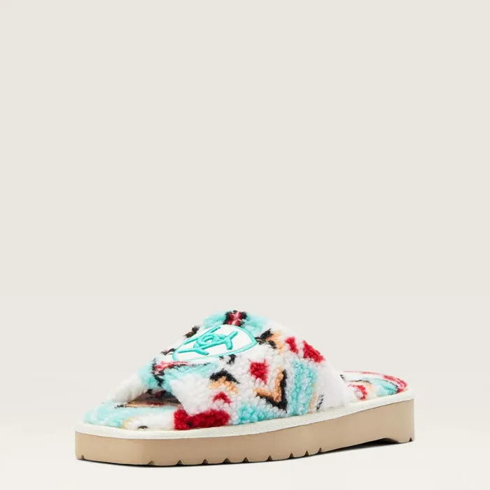 Cozy Chic Square Toe Slipper Fuzzy Southwest Print Women Ariat Slippers