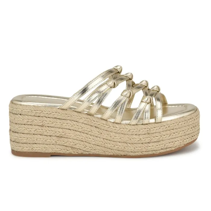 Cristy Espadrille Wedge Sandals Platino Women Nine West Mid Heels