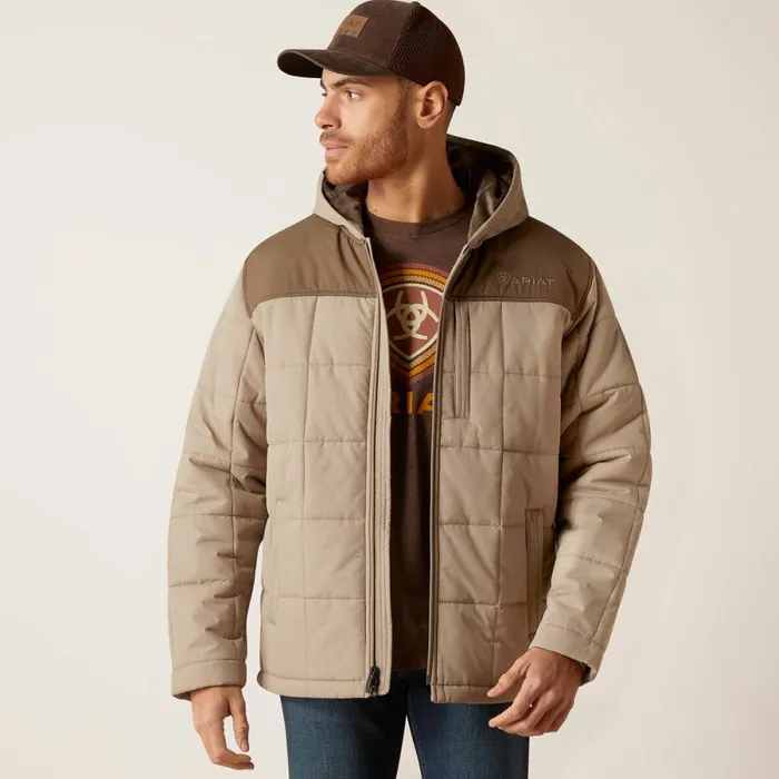 Crius Hooded Insulated Jacket Major Brownbrindle Men Ariat Jackets and Vests