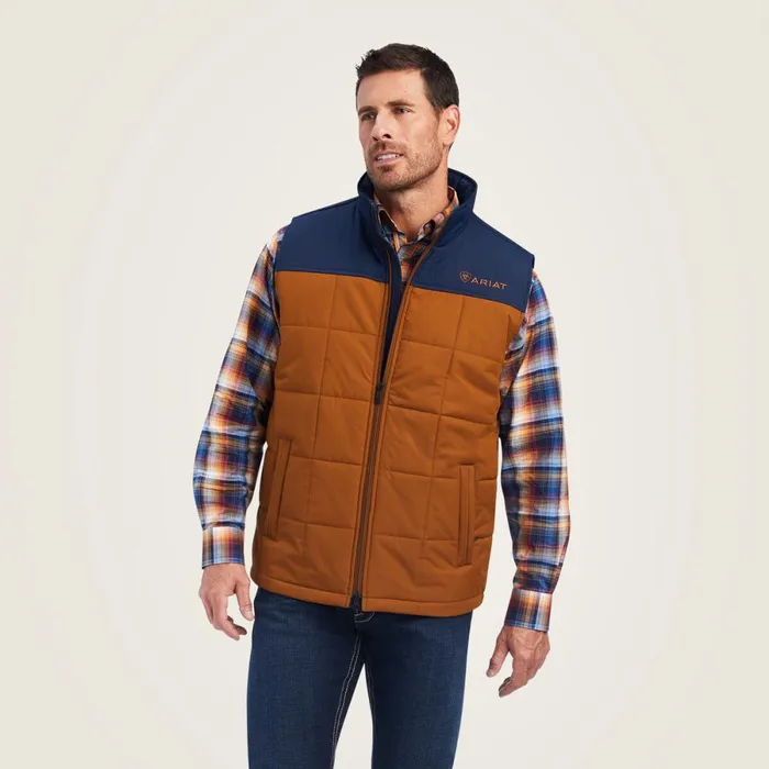 Crius Insulated Vest Chestnutnavy Men Ariat Jackets and Vests
