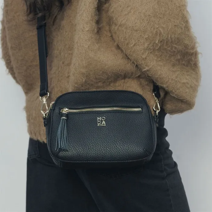Crossbody Bags Women Moda In Pelle Aubree Bag Black Porvair