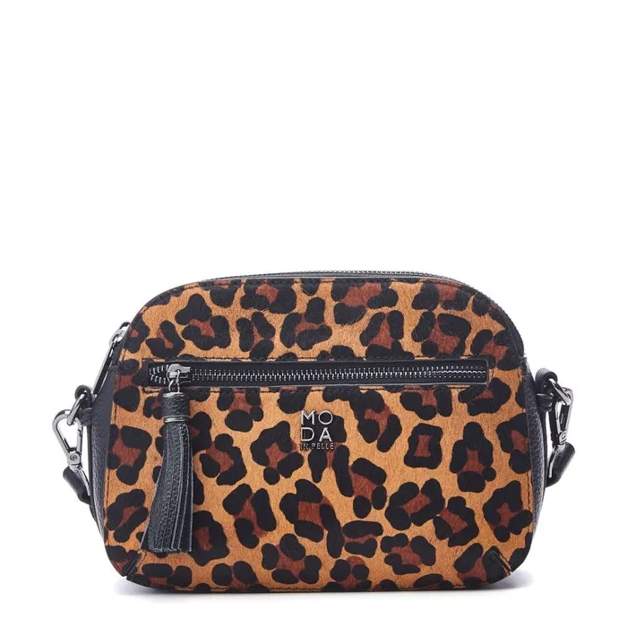 Crossbody Bags Women Moda In Pelle Aubree Bag Dark Leopard Porvair