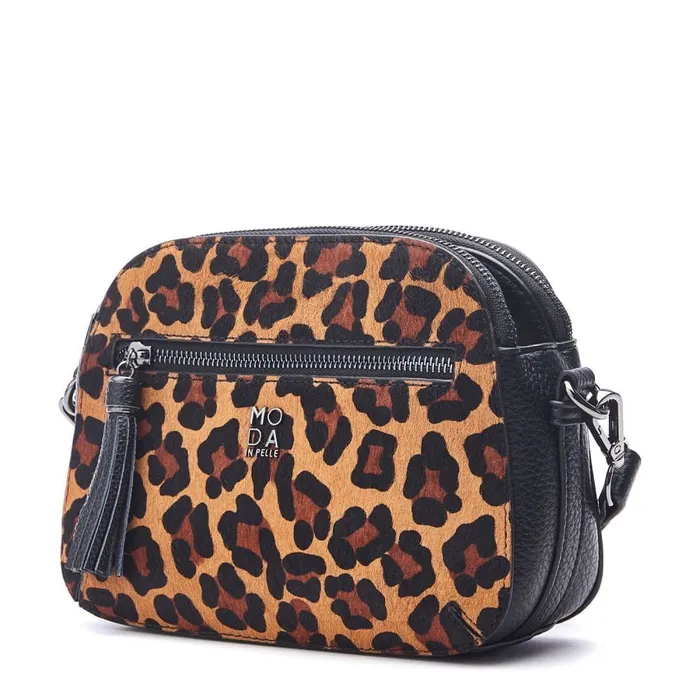 Crossbody Bags Women Moda In Pelle Aubree Bag Dark Leopard Porvair