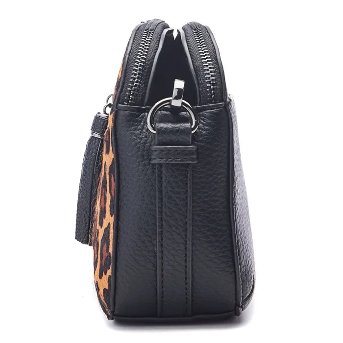 Crossbody Bags Women Moda In Pelle Aubree Bag Dark Leopard Porvair