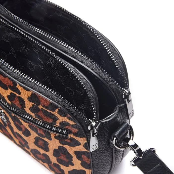 Crossbody Bags Women Moda In Pelle Aubree Bag Dark Leopard Porvair